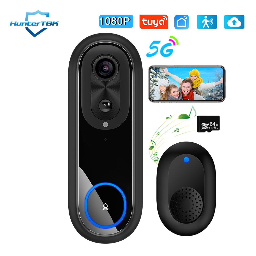 Smart Home Battery Camera - 5G 2.4G WiFi 비디오 초인종 1080P