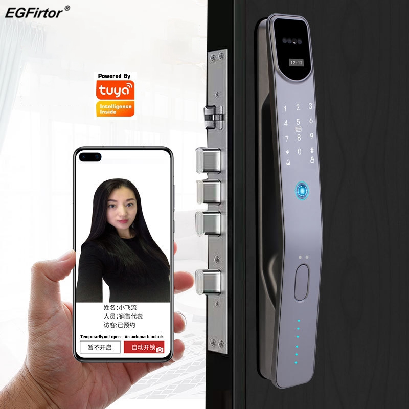 Smart Home Battery Camera - 투야 와이파이 전자 지문 스마트 문짝