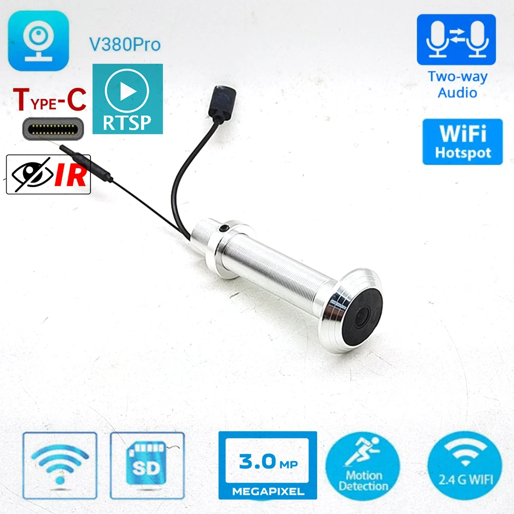 Eufy Camera E220 - 미니 와이파이 구멍 보안 문짝, 고양이