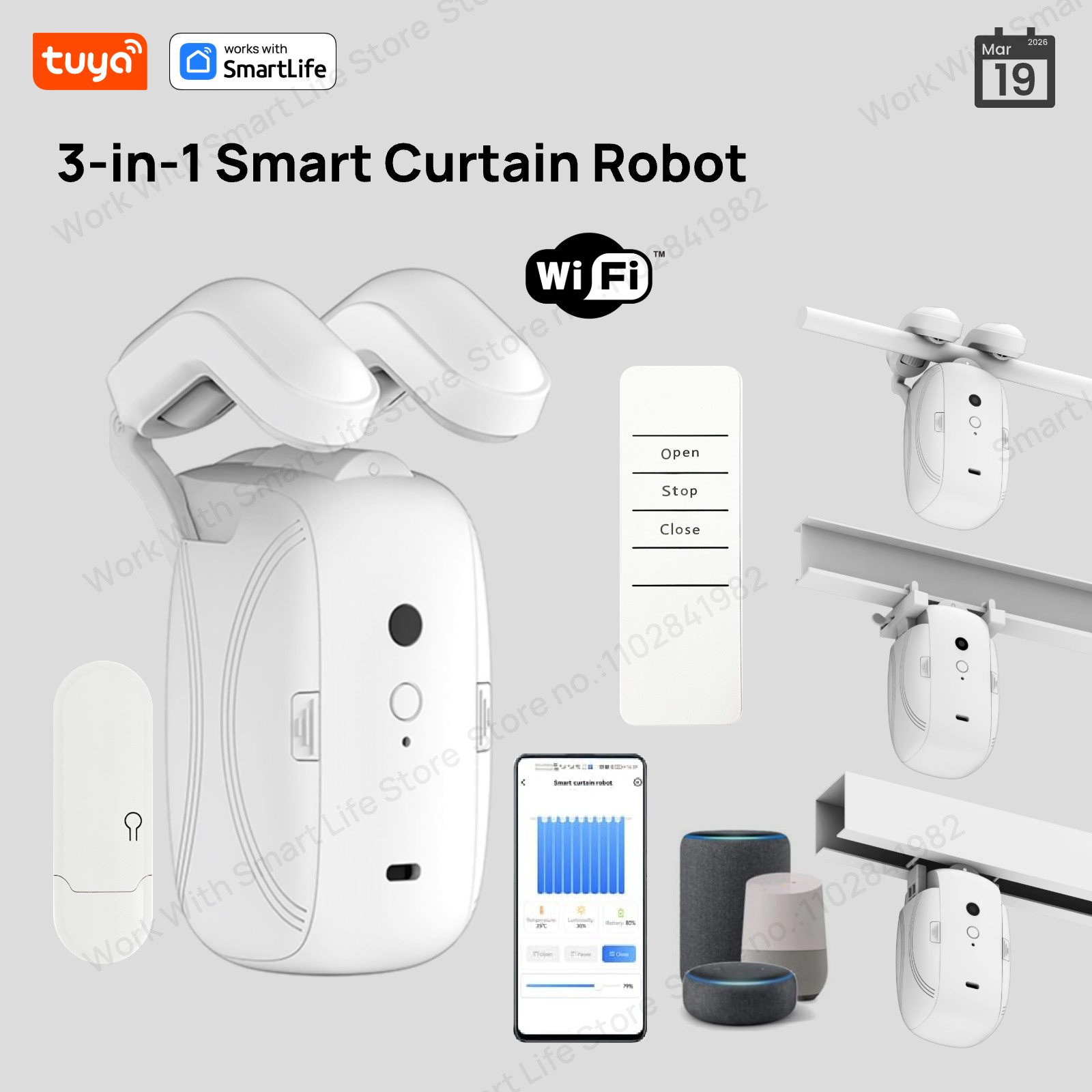 Smart Home Registration - 1/2개 투야 스마트 와이파이 커튼 로봇