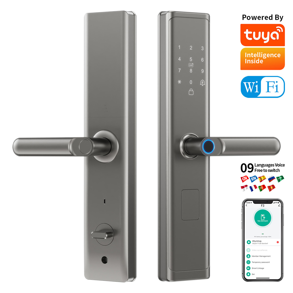 Smart Home Door Lock - 투야 와이파이 TT락 앱 지문 스마트