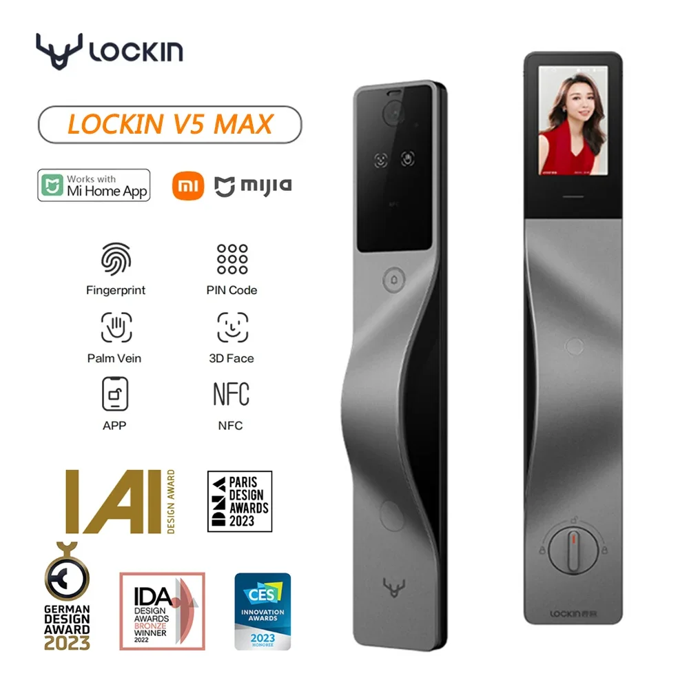 Smart Home Door Lock - 락인 V5 맥스 3D 얼굴 인식