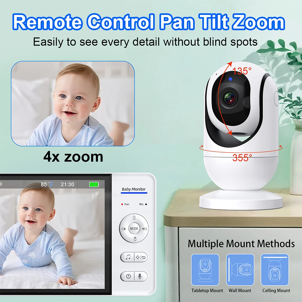 와이파이 없음 7인치 베이비 모니터 양방향 오디오 야간 - Smart Home Battery Camera 리뷰 및 가격