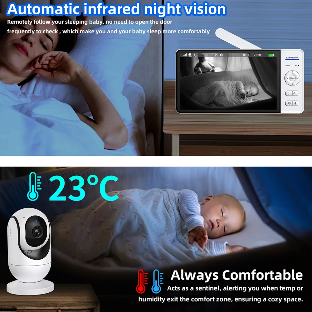 와이파이 없음 7인치 베이비 모니터 양방향 오디오 야간 - Smart Home Battery Camera 리뷰 및 가격