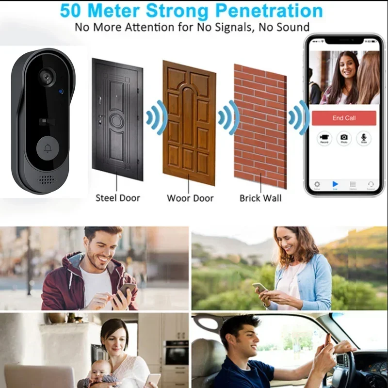 비디오 HD 무선 방수 도어벨 카메라, 야간 투시 및  - Smart Home Video Doorbell 리뷰 및 가격