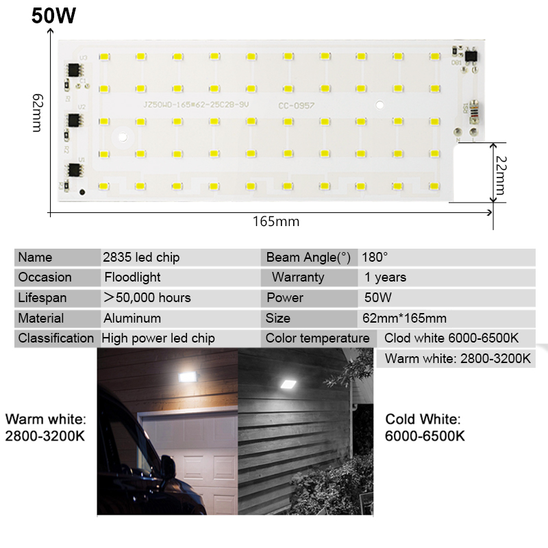 2 개/몫 50W LED 램프 구슬 SMD 2835 L - Smart Home Outdoor 리뷰 및 가격