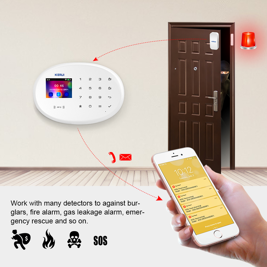 KERUI W202 와이파이 GSM 경보 시스템 키트, - Smart Home Demo Kit 리뷰 및 가격