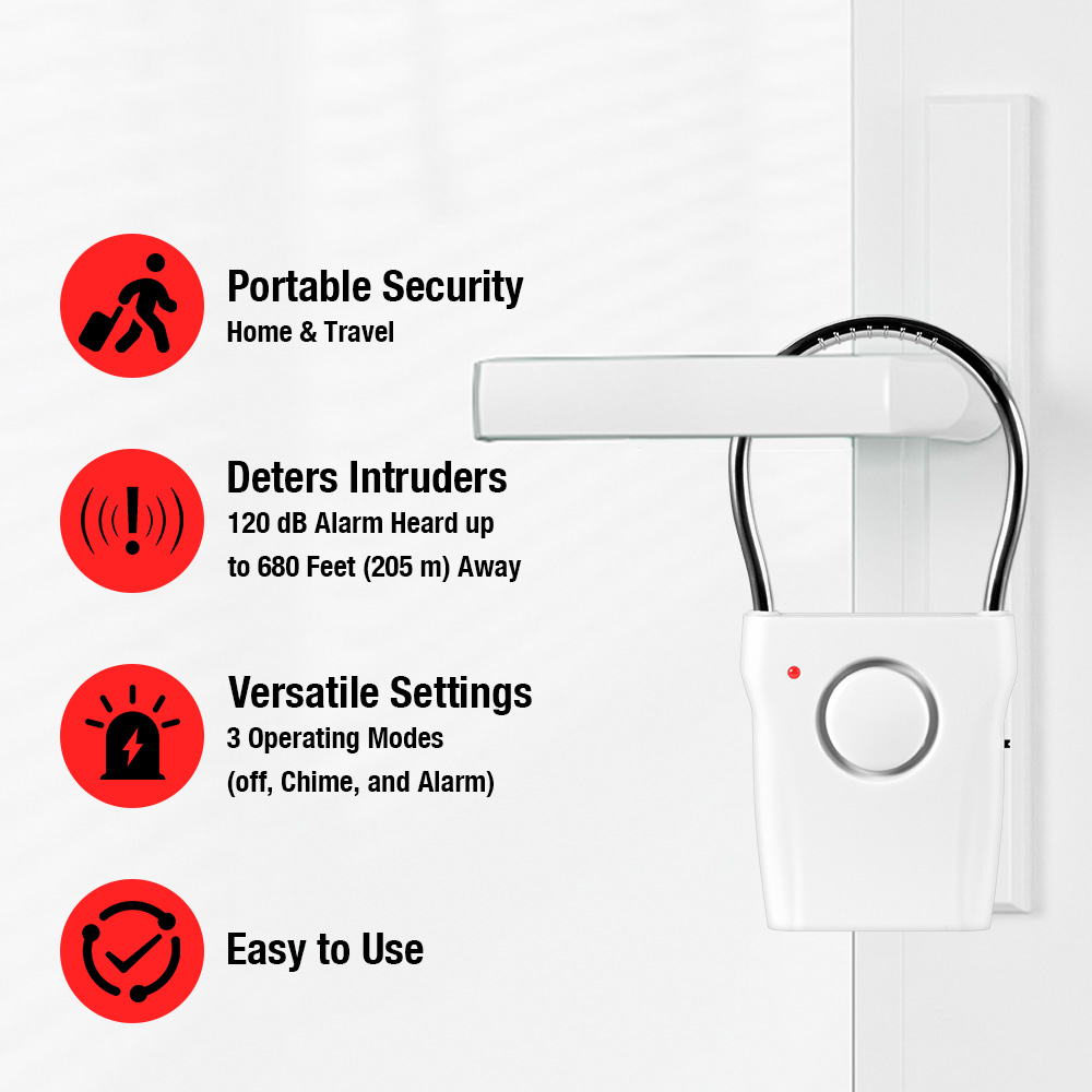 조정 가능한 설정이있는 120dB 도어 핸들 알람 여행 - Door Window Sensor 리뷰 및 가격