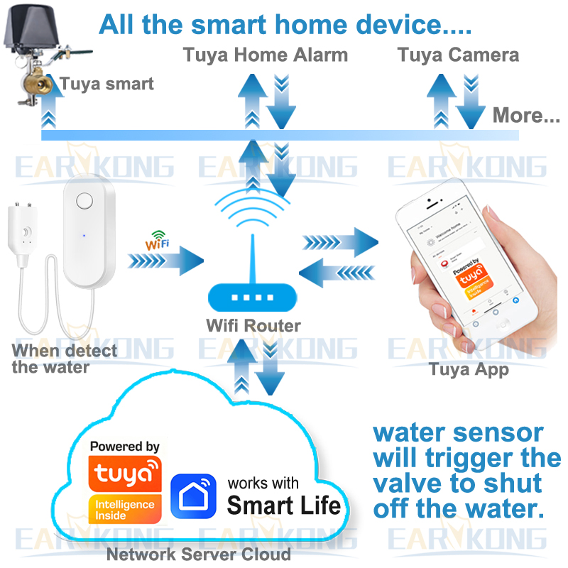 Tuya WiFi 스마트 누수 센서 액체 누출 경보 오 - Smart Home Green 리뷰 및 가격