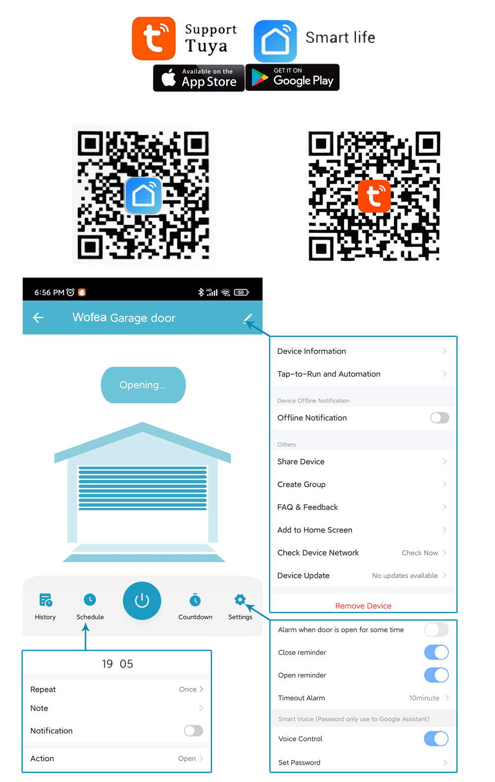 Wofea Tuya 스마트 WIFI 2.4G 차고 문  - Smart Home Registration 리뷰 및 가격