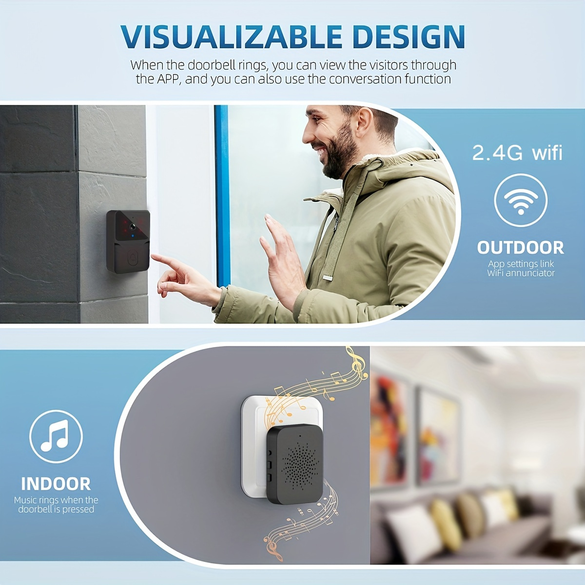 Tuya 무선 스마트 비디오 초인종, 2.4G WiFi - Smart Home Battery Camera 리뷰 및 가격